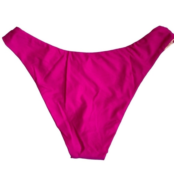 NWT J. Crew Radiant Fuchsia Pink Curved Waist Cheeky Bikini Bottoms Sz M - Picture 5 of 11